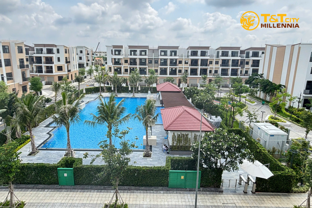 Hình ảnh thực tế hồ bơi tại dự án T&T Millennia City