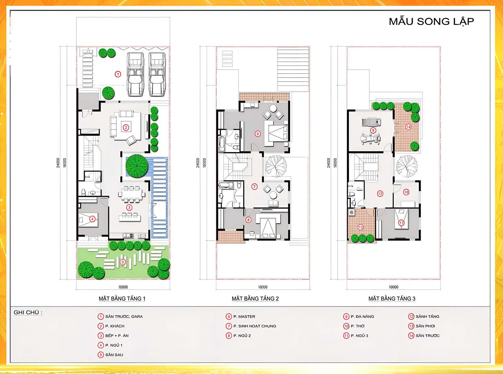 Mat bang biet thu song lap TT City Millennia