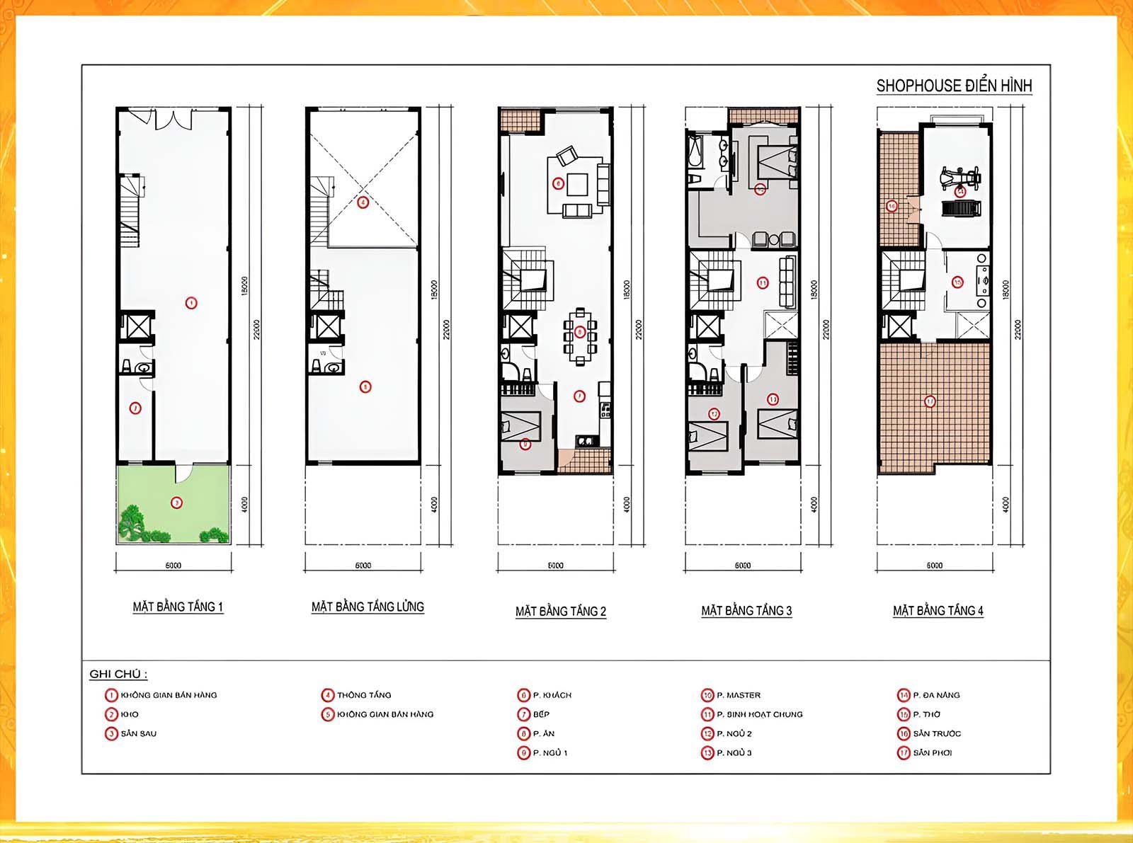 Mặt bằng nhà phố thương mại mẫu hiện đại T&T City Millennia